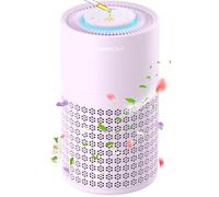 AIRROMI Air Purifier for Bedroom with HEPA 3-in-1 Filter, Pet Air Purifier for Home Cat Pee Smell, Covers Upto 990 Ft², Quiet 360°intake Air Cleaner for Pet Hair,Allergies,Pollen,Smoke A2001 Purple