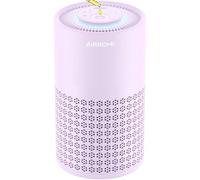 AIRROMI Air Purifier for Bedroom with HEPA 3-in-1 Filter, Pet Air Purifier for Home Cat Pee Smell, Covers Upto 990 Ft², Quiet 360°intake Air Cleaner for Pet Hair,Allergies,Pollen,Smoke A2001 Purple