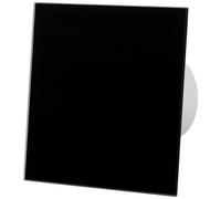 Airroxy Black Glass Front Panel 100mm Standard Extractor Fan For Wall Ceiling Ventilation