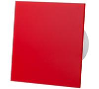 Airroxy Red Glass Front Panel 100mm Standard Extractor Fan For Wall Ceiling Ventilation