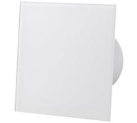 Airroxy Shiny White Glass Front Panel 100mm Standard Extractor Fan For Wall Ceiling Ventilation