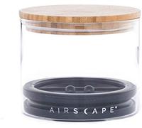 AirScape Food Storage Container - Patented Airtight Lid Preserves Food Freshness, Glass Storage with Bamboo Lid, Small 4"
