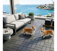 Airsell 54 Pcs Interlocking Deck Tiles,30x30cm Plastic Outdoor Flooring for Patio, Garden & Balcony,Waterproof & All-Weather,Anti-Slip Surface (Dark Gray XBK-54 Pcs (4.86 ㎡))