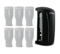 Airsenz Black Non Aerosol Air Freshener Dispenser and 6 Gel Refills - 50% More Fragrance Content than other Brands - 60 Day Odour Control per Gel Refill - No Harmful Aerosols (Tiger Lily)