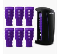 Airsenz Black Non Aerosol Air Freshener Dispenser and 6 Gel Refills - 50% More Fragrance Content than other Brands - 60 Day Odour Control per Gel Refill - No Harmful Aerosols (Lavender)