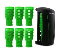 Airsenz Black Non Aerosol Air Freshener Dispenser and 6 Gel Refills - 50% More Fragrance Content than other Brands - 60 Day Odour Control per Gel Refill - No Harmful Aerosols (Tropical Burst)