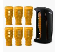 Airsenz Black Non Aerosol Air Freshener Dispenser and 6 Gel Refills - 50% More Fragrance Content than other Brands - 60 Day Odour Control per Gel Refill - No Harmful Aerosols (Mango)