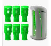 Airsenz Non Aerosol Air Freshener Dispenser and 6 Gel Refills - 50% More Fragrance Content than other Brands - 60 Day Odour Control per Gel Refill - No Harmful Aerosols (Tropical Burst)