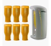 Airsenz Non Aerosol Air Freshener Dispenser and 6 Gel Refills - 50% More Fragrance Content than other Brands - 60 Day Odour Control per Gel Refill - No Harmful Aerosols (Mango)