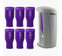 Airsenz Non Aerosol Air Freshener Dispenser and 6 Gel Refills - 50% More Fragrance Content than other Brands - 60 Day Odour Control per Gel Refill - No Harmful Aerosols (Lavender)