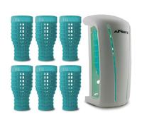 Airsenz Non Aerosol Air Freshener Dispenser and 6 Gel Refills - 50% More Fragrance Content than other Brands - 60 Day Odour Control per Gel Refill - No Harmful Aerosols (Ocean)