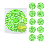 Airsenz Pearl Compact Urinal Mats - Box of 10 Urinal Screens - 30% Higher Fragrance Content than other Brands- 30-60 Day Odour Control - Biodegradable after 2 years (Tropical Burst)