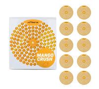 Airsenz Pearl Compact Urinal Mats - Box of 10 Urinal Screens - 30% Higher Fragrance Content than other Brands- 30-60 Day Odour Control - Biodegradable after 2 years (Mango)