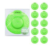 Airsenz Swirl Bio Enzymatic Urinal Mats - Box of 10 Urinal Screens - Enzyme Technology Destroys the Causes of Bad Odours - 30-60 Day Odour Control (Triple Melon)