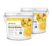 Airsenz Urinal Blocks 3KG x 2 - Fresh Citrus Fragrance - Eliminates Odours and Prevents Blockages- Slow Dissolving - Suitable for Urinal or Trough Use (Yellow)