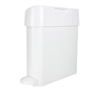 Airsenz White Pedal Operated Sanitary Waste Bin 15L - Side Opening Design For Easy Waste Disposal - Slimline Design