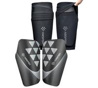 AIRSFISH Soccer Shin Guards for Kids Youth Adults,Shin Pads and Sleeves with Optimized Insert Pocket EVA Cushion,Reduce Shocks and Injuries for Boys Girls Men for Football Games