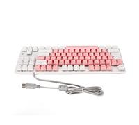 Airshi Computer Keyboard RGB Backlight High Responsive Mechanical Gaming Keyboard 4 Brightness Levels USB Cable for Laptop (Pink White)