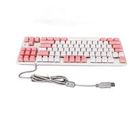 Airshi Computer Keyboard RGB Backlight High Responsive Mechanical Gaming Keyboard 4 Brightness Levels USB Cable for Laptop (White Pink)