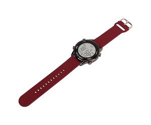 Airshi Digital Watch, Time Report Luminous Electronic Watch Silicone Strap for Exercise (Wine Red)