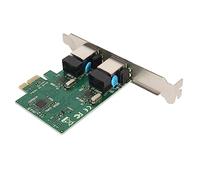 Airshi Dual Port Gigabit Network Card, Reduce Power Consumption LAN Wake Up PCIe Gigabit Network Card for Linux for Desktop