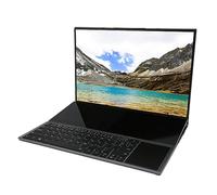 Airshi Dual Screen Laptop Ultra Thin 16GB DDR4 RAM Dual Screen Business Laptop 100-240V for Work Study for Windows 10 (16GB+256GB UK Plug)