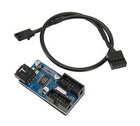 Airshi Motherboard 9-Pin USB Header Splitter, 9-Pin USB Header Splitter Increase Efficiency 1 to 2 for Host Fan