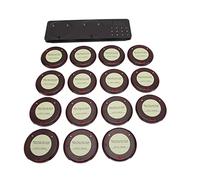 Airshi Restaurant Pager System 15 Coaster Pager System 3 Vibration Modes 300 Meters Transmission Super Coverage for Dining Car Business (UK Plug)