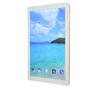 Airshi Tablet Computer, 10.1 Inch FHD Tablet UK Plug 100-240V Eye Protection Clear Dual Speakers 6G RAM 128G ROM for Study (Gold)