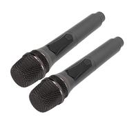 Airshi Universal Wireless Dynamic Microphone, Plug and Play Wireless Microphone V Band Portable Gray 1 for 2 with Rechargeable Receiver for Wedding Meeting