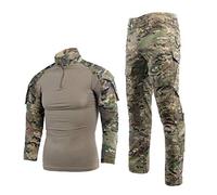 Airsoft Camouflage Suit Men's Paintball Combat Shirt Tactical Trousers Long Sleeve with 1/4 Zip Military Suit Outdoor Camouflage Hunting Clothing BDU, CP, S