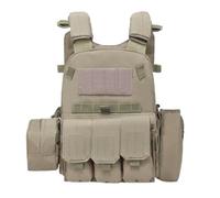 Airsoft Chest Rig - Adjustable Protective Multiple Pouches Chest Rig | Airsoft Gear and Equipment,for Outdoor Hunting Training Paintball Cosplay Costume Role Play Combat Battle Guard (Khaki)