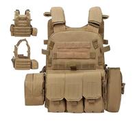 Airsoft Chest Rig | Multiple Pouches Adjustable Protective Gear - Plate Carrier Vest | for Enforcement Training Hunting Outdoor Cosplay Costume Role Play Combat Battle