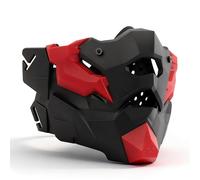 Airsoft Half Face Skull Oni Masks Tactical Iron Mesh Samurai Mask, for Paintball, Movie Props and Halloween Cosplay(Black)