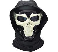 Airsoft Mask Skull Skull Full Face Mask Balaclava Headgear, Dual Mode Wearing Design Adjustable Cosplay Costume Film Shooting, White