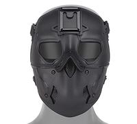 Airsoft Masks, Full Face Mask with NVG Adapter and Hood for Night Stalker Cosplay Paintball Halloween Party (Color : 118-BK, Size : One Size)