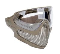 Airsoft Paintball Hunting Dual-Mode Tactical Equipment Upgrade Steel Mesh Half Face Mask Military War Game Protective Face Mask(Brown)
