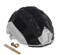 Airsoft Paintball Tactical Helmet Cover, Camouflage Wrap with Bungee Cord Retention and Hook-and-Loop Patch Panels, NVG Shroud Cutout, Fits Most High/Mid-Cut Bump Helmets(BCP,L)