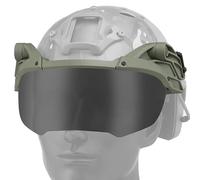 Airsoft Protection Goggle Fast Tactical Helmet Flip Goggle with ARC Rails on Side,2 Color Lenses (Green)