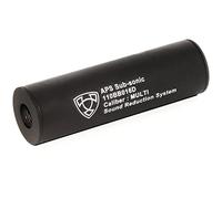 Airsoft Shooter Shop APS 110mm Aluminum Silencer Suppressor Barrel Extension -14mm CCW +14mm CW Black