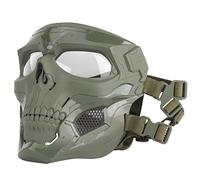 Airsoft Skull Mask,Adjustable Tactical Full Face Protective Masks for Cs Paintball Wargame Halloween Cosplay Costume Party (Green)