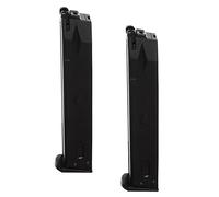 Airsoft Spare Parts WE (WE-TECH) 2pcs 50rd Extended Long Gas Magazine for AW MB Series/KJW/Tokyo Marui/WE M9 M92 GBB Pistol Black
