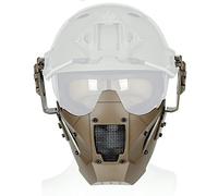Airsoft Tactical Half Face Mesh,Mask Adjustable Breathable Steel Mesh Protection Ear Guard For Paintball CS Skirmish Hunting Cosplay Outdoor Training FAST Helmet Compatible