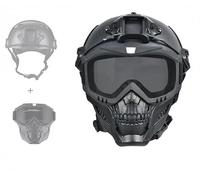 Airsoft Tactical Helmet PJ Type,Tactical Full Face Mask Skull Mask Goggles Detachable Adjustable,Motorcycle Riding Face Protection