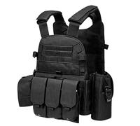 Airsoft Vest Kids - Adjustable Protective Multiple Pouches Chest Rig | Security Guard Vest - for Paintball Enforcement Training Outdoor Cosplay Costume Role Play Combat Battle Guard