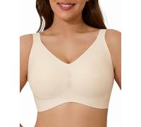 Airsong Minimizer Bras for Women Full Coverage Wireless Plus Size Seamless Bralette Removable Pads Adjustable Comfort 32A-42E, Nude, 32D