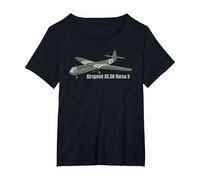 Airspeed Horsa MK II WW2 Troop Carrier Glider Plane Diagram T-Shirt, Women's Plus, Black, 5X