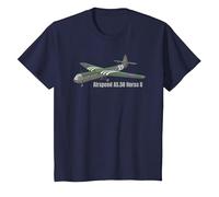 Airspeed Horsa MK II WW2 Troop Carrier Glider Plane Diagram T-Shirt, Youth, Navy Blue, 2T