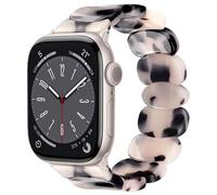 AIRSPO Resin Apple Watch Bands for Women Compatible with Apple Watch 7/8/9/10 38/40/41mm, 42/44/45/46/49mm iWatch Fashion Handmade Dressy Watch Bands Replacement Series 6/5/4/3/2/1/SE (Crescent Moon)