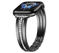 AIRSPO Slim Gold Band Compatible with Apple Watch 38mm 40mm 41mm 42mm 44mm 45mm 46mm Women Thin Metal Strap Dressy Jewelry Bracelet with Bling Diamond for iWatch Bands Series 10 9 8 7 6 5 4 3 SE